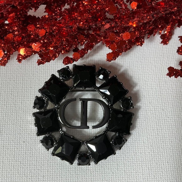 Dior Black CD Brooch - Picture 2 of 3